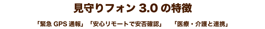 見守りフォン3.0の特徴